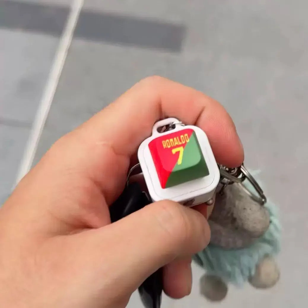 C Siu Croaking Keychain - Rechargeable Sound Button with Colorful Lights Sensory Anxiety Relief Toy