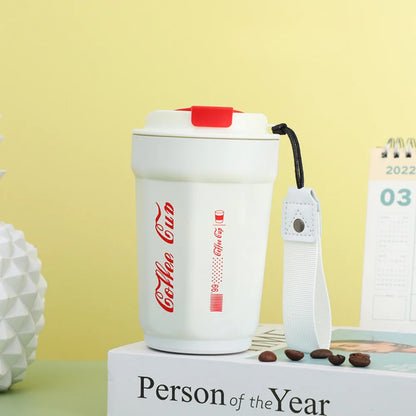 Stainless Steel Thermos Coffee Mug – Leakproof Double Wall Vacuum Travel Cup Portable Insulated Belt Carry Tumbler