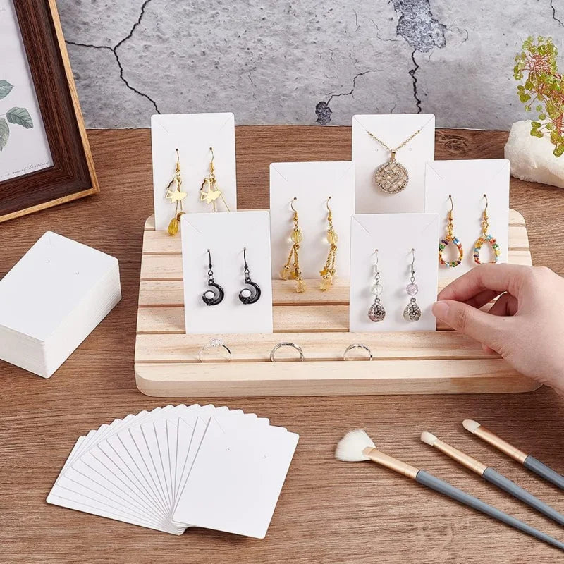 Wood Earring Display Stand – Jewelry Holder & Earring Card Organizer