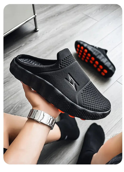 2026 Oversized Closed-Toe Slides - Thick Platform Sole Comfort Walking Slippers with Shock Absorption & Strong Grip