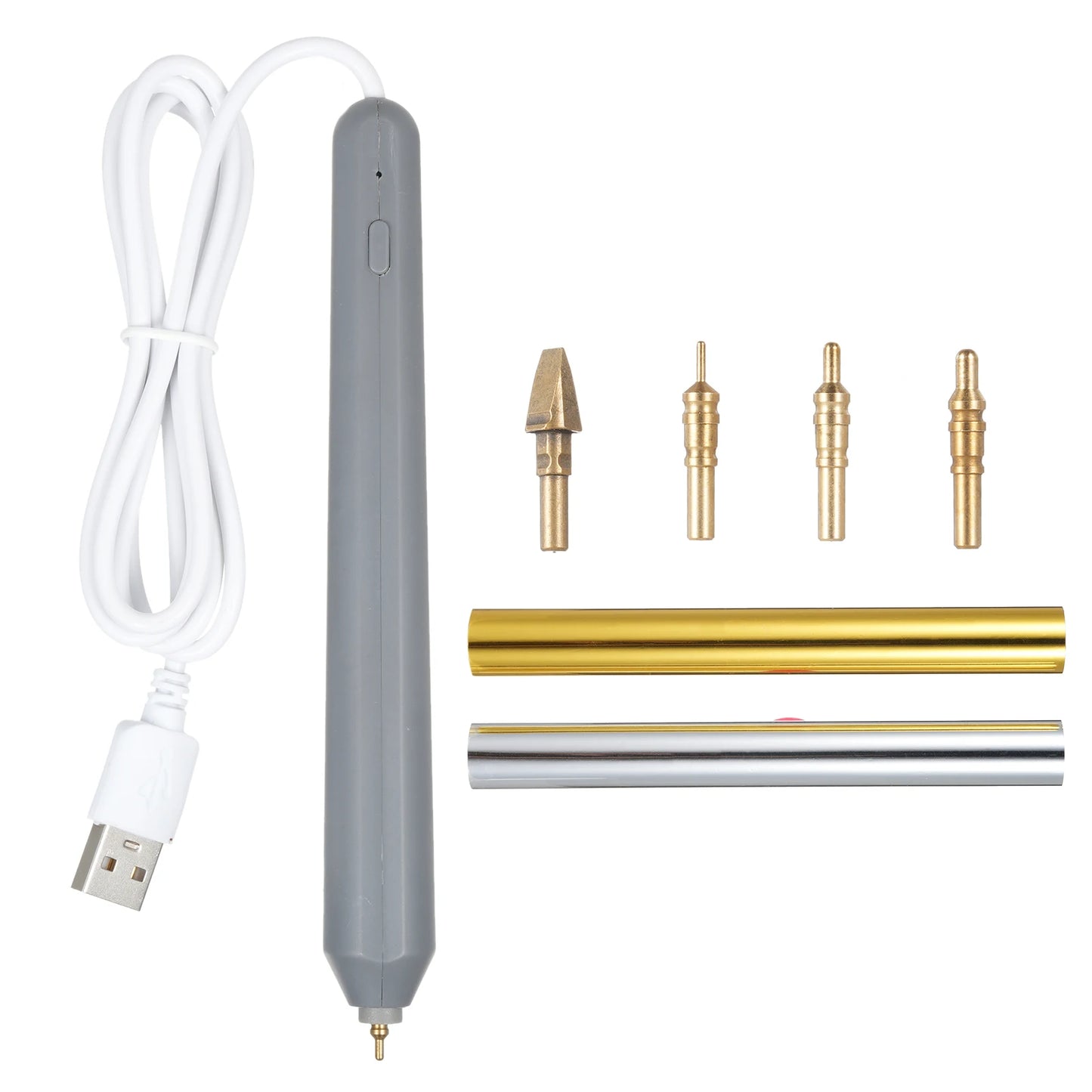 Hot Foil Stamping Pen Set – USB Heated Foil Pen for Scrapbooking with Gold & Silver Foil Rolls