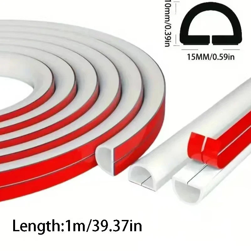 Cable Management Sleeve - 118" Self-Adhesive PVC Cord Hider for Wall & Floor, Insulated Wire Cover