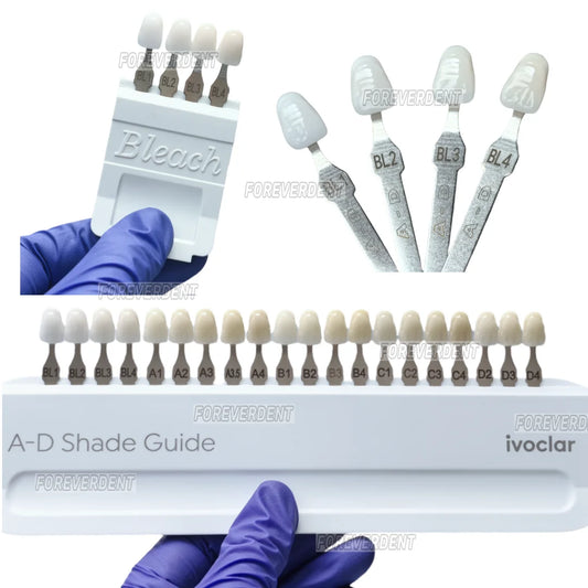 Dental A-D Bleached Shade Guide – 4/20 Colors Teeth Whitening Chart Based on Vita BL1/2/3/4