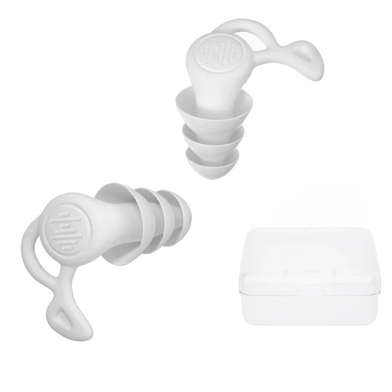 3-Layer Reusable Silicone Earplugs – Waterproof Noise-Cancelling Ear Plugs for Sleeping, Swimming, Diving & Surfing
