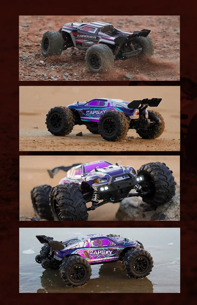 ZWN 1:16 4WD RC Monster Truck – 70KM/H High-Speed Drift Remote Control Car with LED for Kids, vs Wltoys 144001