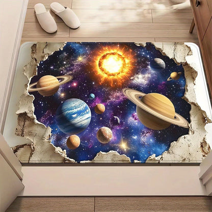 3D Astronaut Space Galaxy Area Rug – Non-Slip Cosmic Bedroom & Living Room Carpet for Teens Home Decor Gift