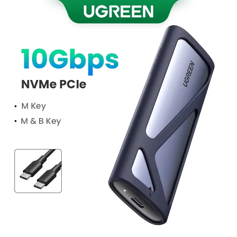 UGREEN M.2 SSD Enclosure - USB-C 3.1 Adapter for NVMe PCIe & NGFF SATA M.2 SSDs