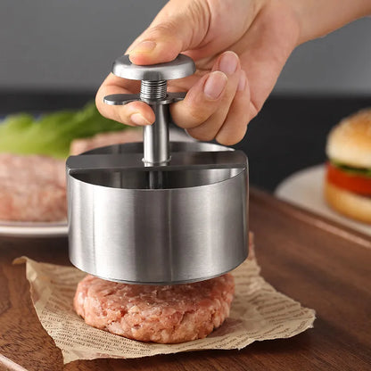304 Stainless Steel Hamburger Press - Manual Burger Patty Maker for Grilling - Kitchen Meat Mold
