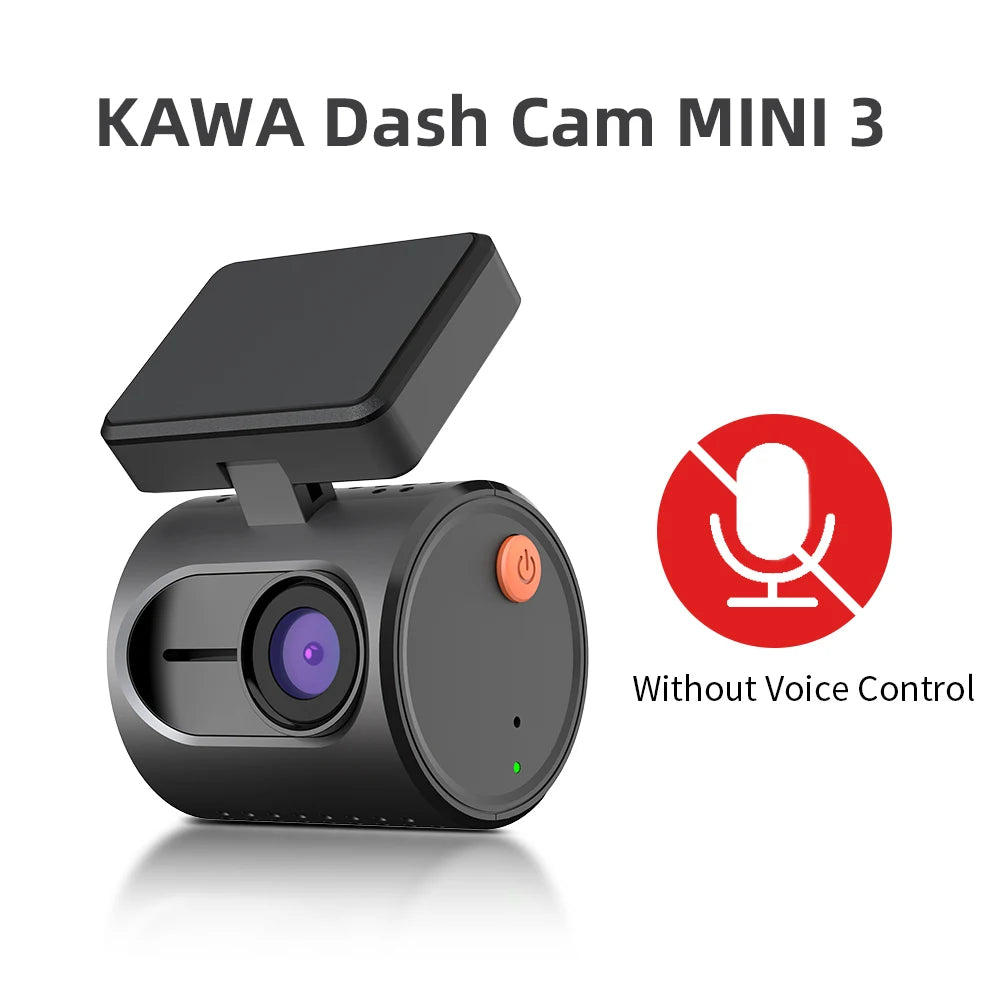 2K Mini Dash Cam - WiFi Car DVR with Night Vision, Voice Control & Emergency Recording