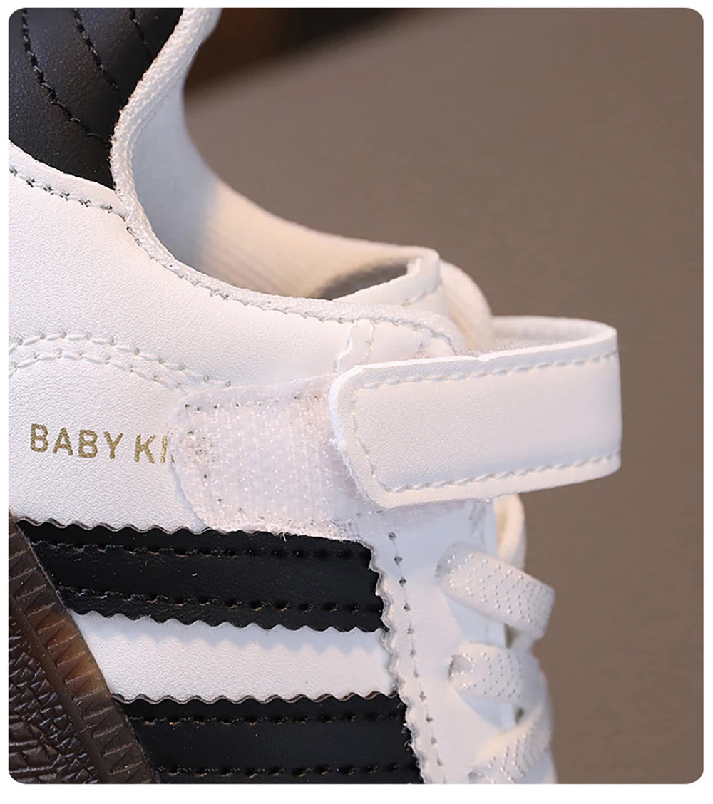 Children’s Fashion Sport Shoes – PU Leather Ergonomic Soft-Soled Sneakers for Boys and Girls