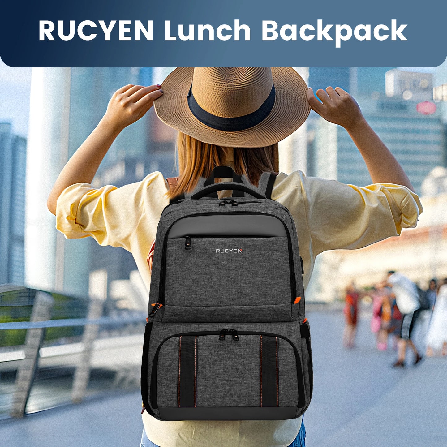 Insulated Lunch Cooler Backpack – Large Capacity Waterproof Picnic & Travel Bag for Outdoor Camping, Multifunctional Food Storage Pack