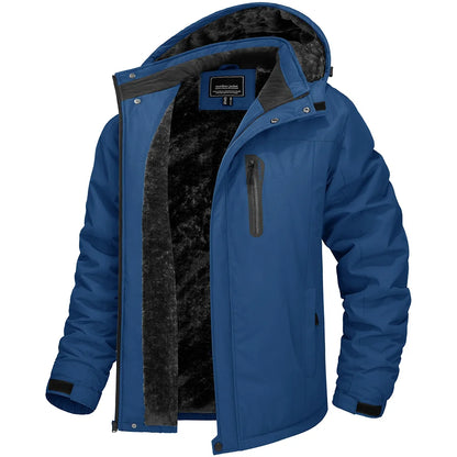 TACVASEN Winter Fleece Jacket for Men - Waterproof Hiking Skiing Outdoor Trekking Windbreaker Parka