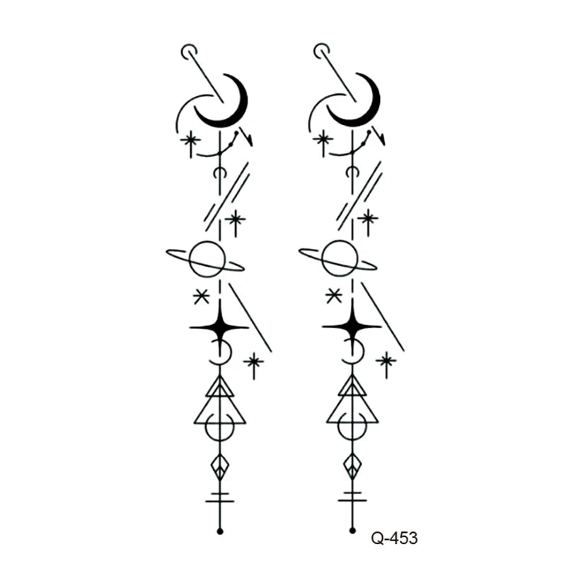 Waterproof Temporary Tattoo Stickers - Mini Black Rose, Butterfly, Arrow, Flower, Wings, Maori, and Snake Designs for Wrist and Neck