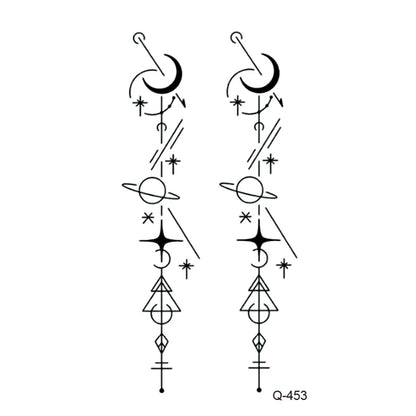 Waterproof Temporary Tattoo Stickers - Mini Black Rose, Butterfly, Arrow, Flower, Wings, Maori, and Snake Designs for Wrist and Neck