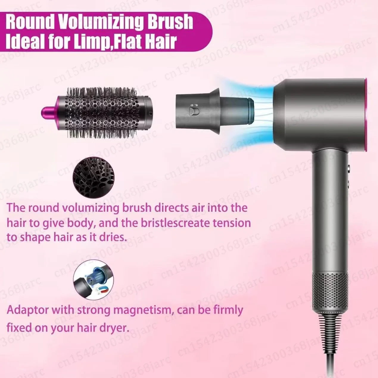 Upgraded Automatic Curling Nozzle Adapter for Dyson Supersonic Hair Dryer – Nural HD16 HD15 Cylinder Comb Accessory