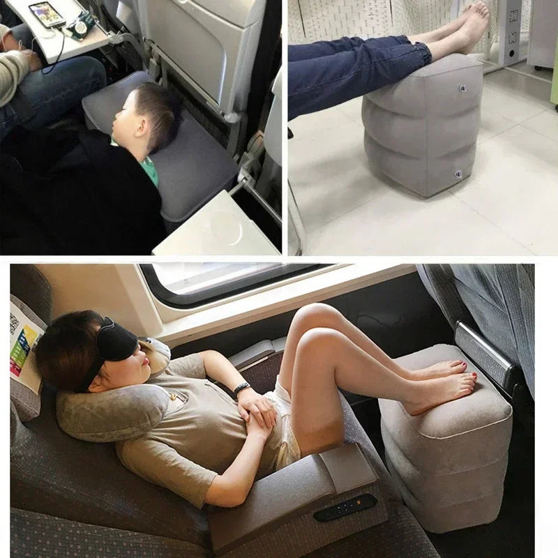 Inflatable Flight Sleeping Footrest Pillow – Adjustable Travel Rest Pillow for Airplane, Car, Bus, and Kids (WJ529)