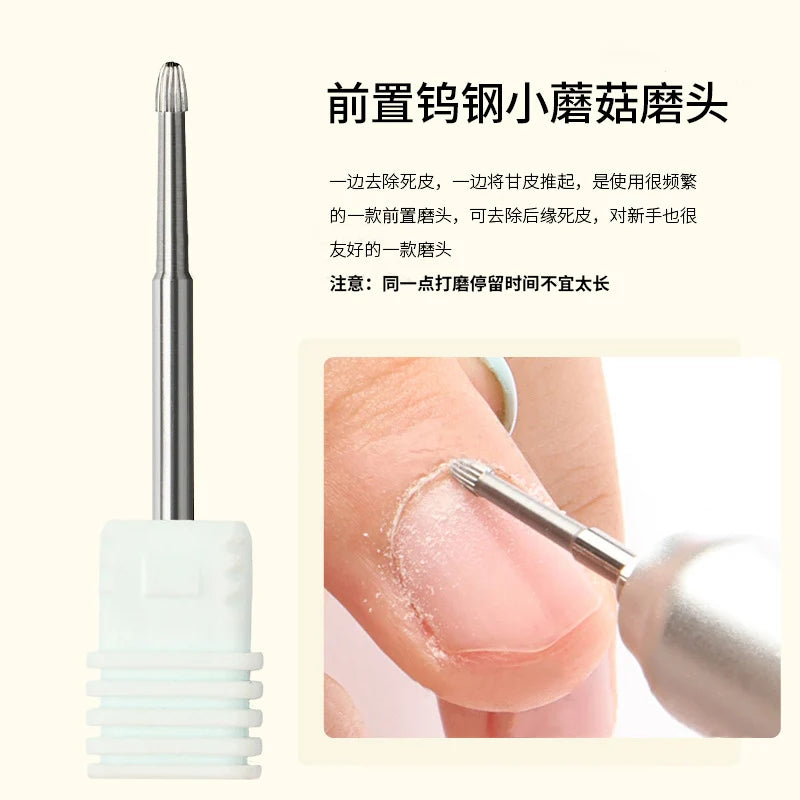 2023 NEW Tungsten Steel Nail Drill Bits - Milling Cutter for Gel Removal, Diamond Drill Bits for Dead Skin & Burrs