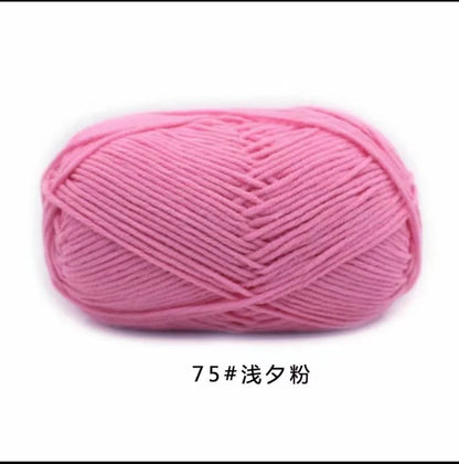 40-50g/Set 4ply Milk Cotton Knitting Yarn – Dyed Lanas for Crochet, Sweaters, Hats & Dolls, Affordable Craft Supplies