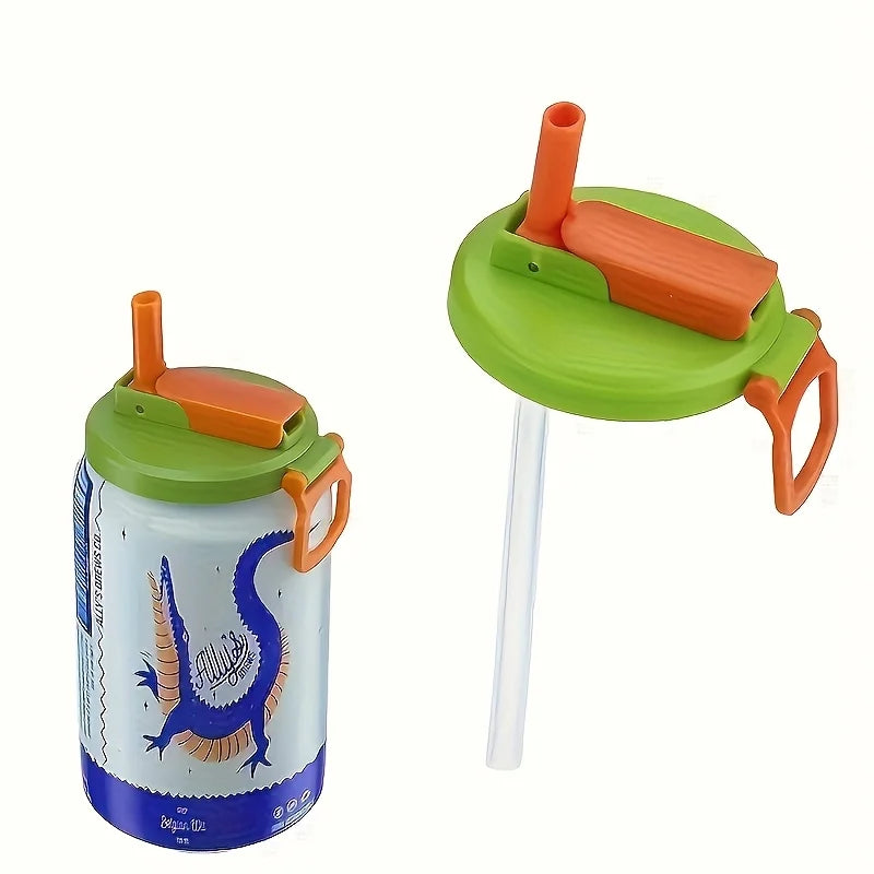 Reusable Soda Can Lid - Drink Cover with Straw for Beverages, Juice, and Soft Drinks
