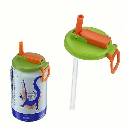 Reusable Soda Can Lid - Drink Cover with Straw for Beverages, Juice, and Soft Drinks