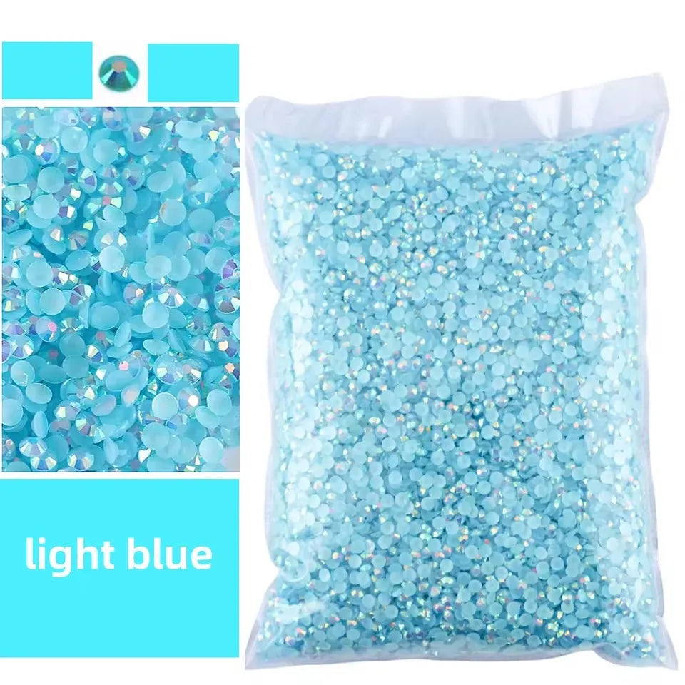 Jelly AB Resin Rhinestones 2-6mm — Non-Hotfix Flat Back Plastic Crystals & Strass Glitters, Large Pack