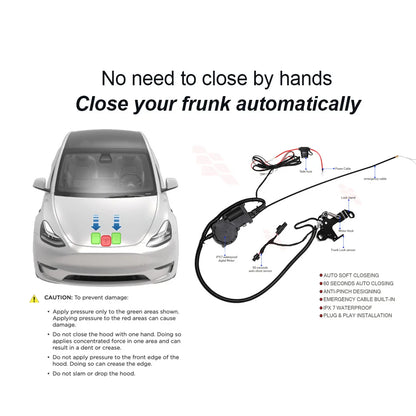 SATONIC V2 Auto Frunk Soft Closer – Waterproof Frunk LED for Tesla Model 3, Y, Model 3 Highland, S & X