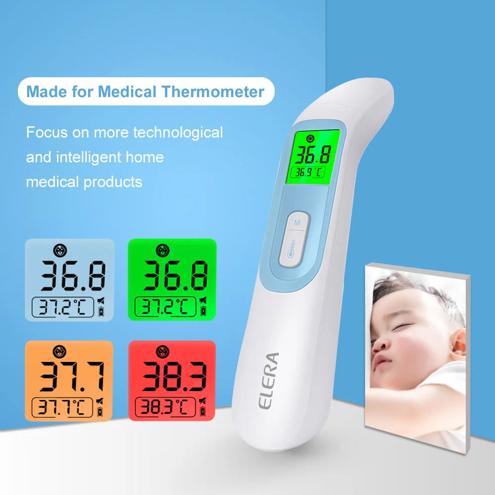 ELERA Digital Infrared Ear & Forehead Thermometer — Non-Contact Baby & Adult Body Thermometro with LCD, Fever & Household Health Monitor