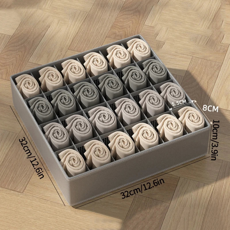 Foldable Underwear Storage Box – Non-Woven Organizer for Panties, Bra, Socks, Clothes Separator for Bedroom Drawers & Wardrobe