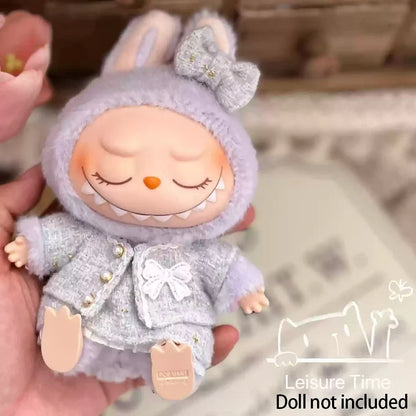 Cute Labubu Doll Outfit Set – Classic Dress for 17cm V2 Mini Dolls, Clothing Accessories for Kids Gift