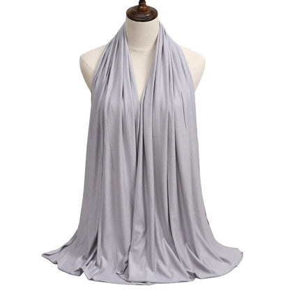 Women's Modal Cotton Jersey Hijab - Soft Solid Color Muslim Headscarf for Ramadan & Everyday Wear