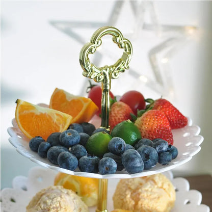 1PC European Style 3-Layer Dessert Stand - Elegant Plastic Fruit Tray and Cake Rack for Weddings, Parties, and Home Use
