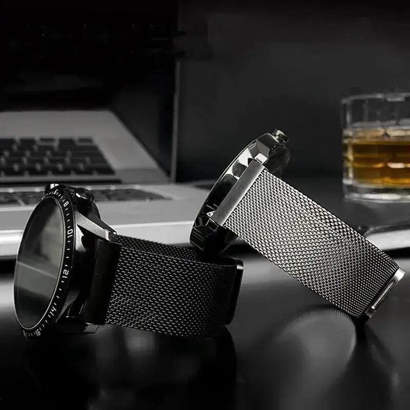 20mm/22mm Milanese Magnetic Loop Watch Strap – Compatible with Garmin Venu 2/3, Forerunner 55/158/165/245/255/265/645/745/965 Music