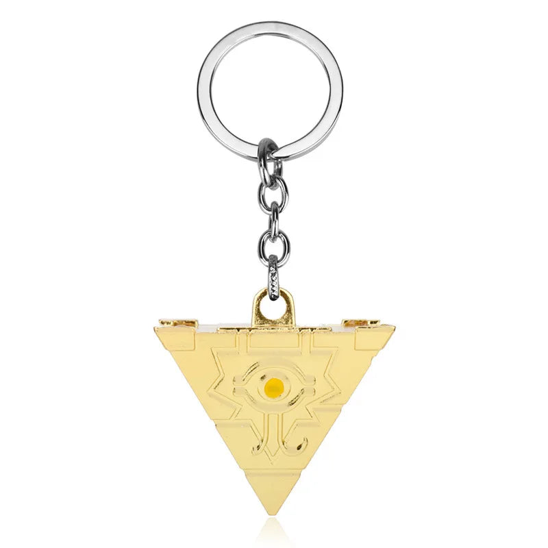 Yu-Gi-Oh! Yugi Muto Keychain - 3D Millennium Puzzle & Millennium Wheel Pendant