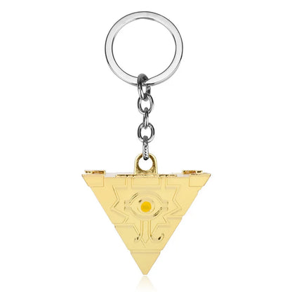 Yu-Gi-Oh! Yugi Muto Keychain - 3D Millennium Puzzle & Millennium Wheel Pendant