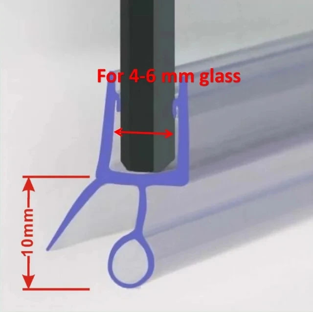 Shower Glass Door Seal Strip - 4–6mm Rubber Weatherproof Seal for Bath Screens and Glass Doors