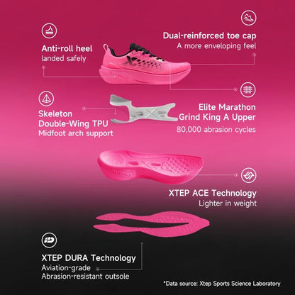 XTEP 2000km Marathon Running Shoes - Professional Cushioned Lightweight Breathable Sports Shoes