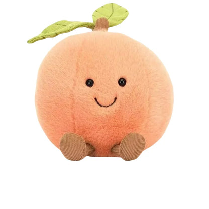 Kawaii Peach with Legs Doll – Smiling Face Fruit Cosplay Cushion, Sofa Decor, Perfect for Kids' Birthday Gifts