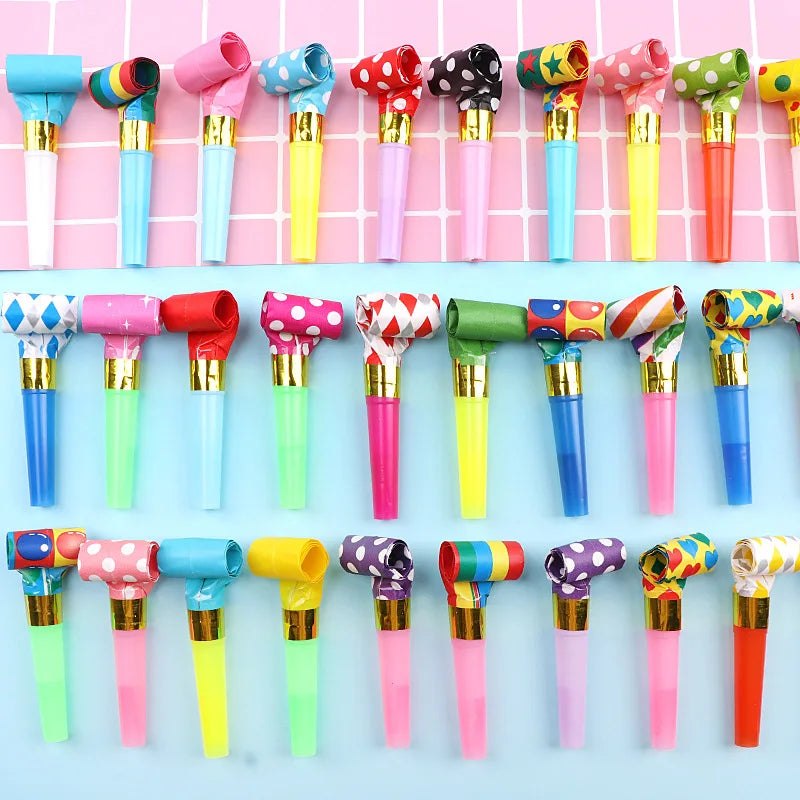 30Pcs Colorful Party Blowout Whistles - Noise Maker Toys for Kids Birthday, Baby Shower Favors, Pinata Filler, Treasure Box Supplies