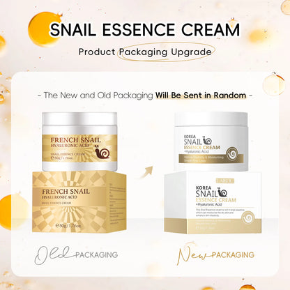 50g Snail Face Cream – Hydrating Hyaluronic Acid Moisturizer, Smooths Dry Rough Skin, Nourishing Essence Skincare for Soft Radiant Face Cream