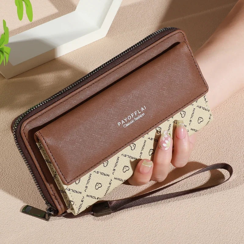 Classic Men’s Faux Leather Wallet – Bifold with Snap Closure, Zipper Card Holder & Photo Slot, Color Block Design