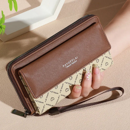 Classic Men’s Faux Leather Wallet – Bifold with Snap Closure, Zipper Card Holder & Photo Slot, Color Block Design