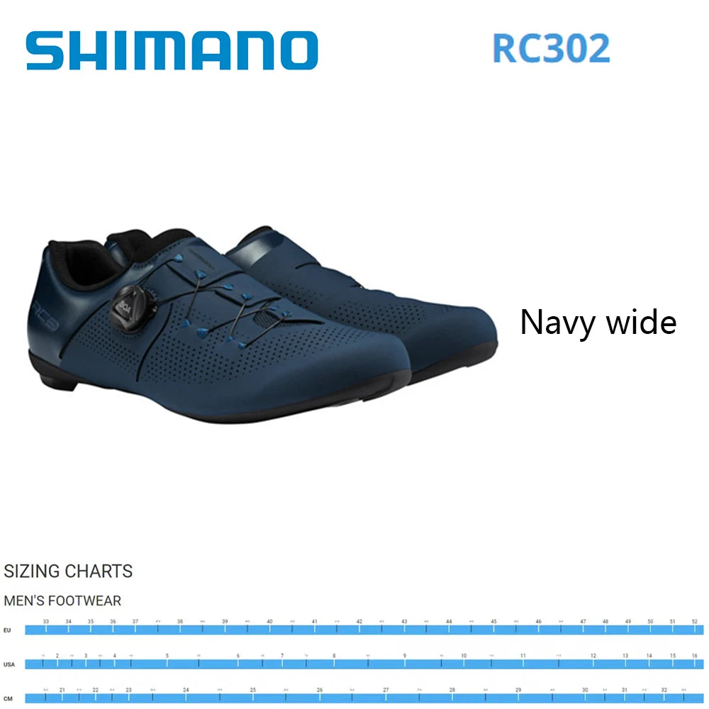 SHIMANO SH-RC302 Road Cycling Shoes - Glass Fiber Reinforced Nylon Self-Locking Bicycle Shoes