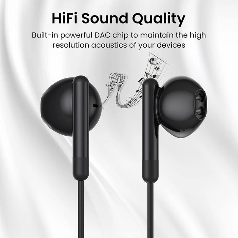 Type-C Wired Headphones for Samsung Galaxy – USB-C In-Ear Earphones HiFi Bass Stereo for S24, S23, S22, A53, A52, Note 20