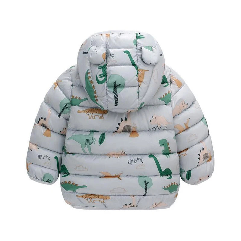 Baby Lightweight Hooded Down Jacket – Warm Zipper Coat for Boys & Girls (0-5 Years), Winter Outerwear Gift