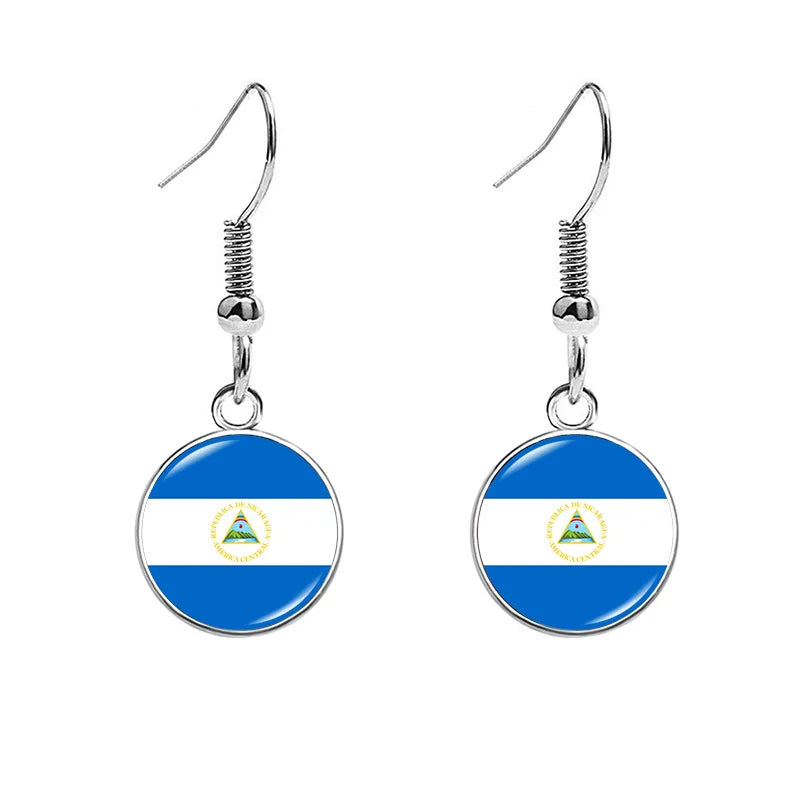 South & North America Flag Earrings - Patriotic Country Pride Drop Dangle Jewelry Gifts for Women