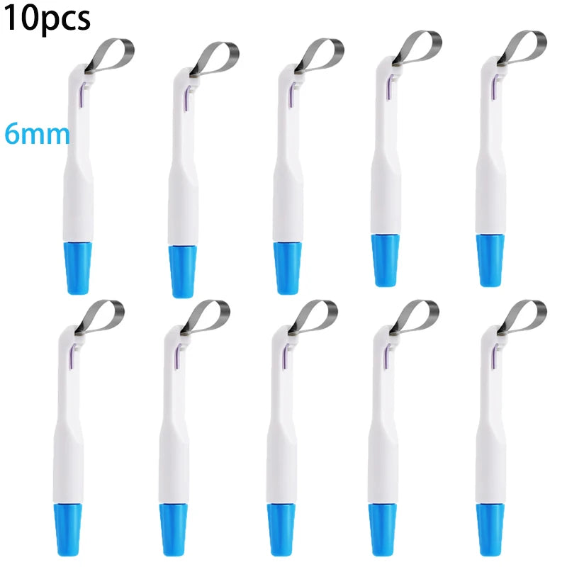 PIORPOY 10Pcs Dental Matrix Bands – Stainless Steel Adjustable Ring System, Standard & Curved Pre-Formed 4.5/6MM for Dentistry
