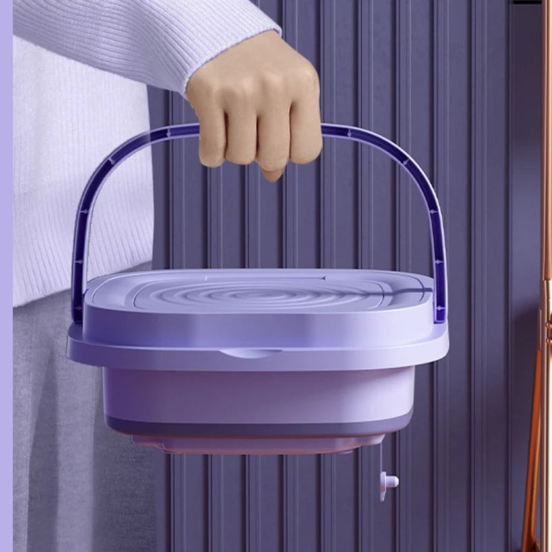 8L Portable Small Foldable Washing Machine with Spin Dryer - Ideal for Socks, Underwear, Panties, Household Mini Washer
