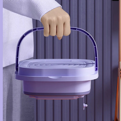 8L Portable Small Foldable Washing Machine with Spin Dryer - Ideal for Socks, Underwear, Panties, Household Mini Washer