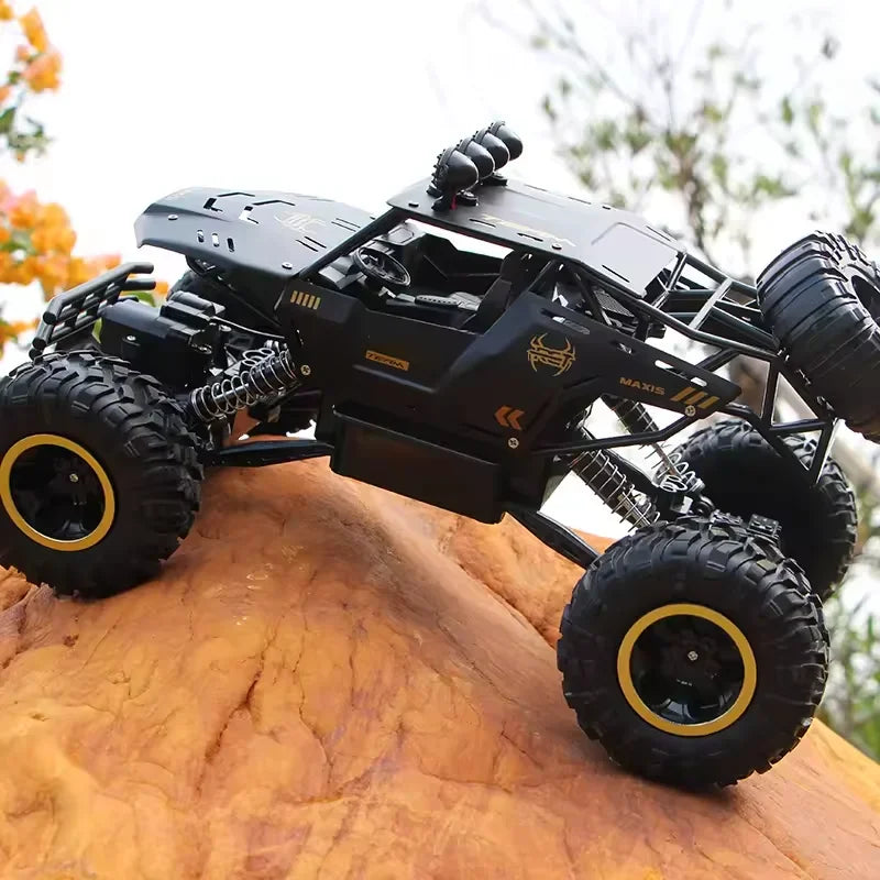 1:12/16 RC Off-Road Truck – 4WD Remote Control Car with Metal Shell & LED Lights for Kids