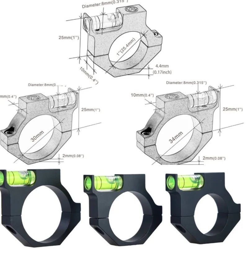 Discovery Rifle Scope Bubble Level – Spirit Level for 25.4mm, 30mm, 34mm Airgun & Airsoft Tube Mounts